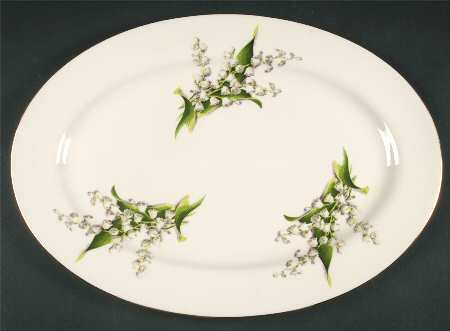 Lily of The Valley 15" Oval Serving Platter