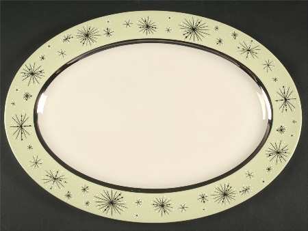 Romance of The Stars Green 15" Oval Serving Platter