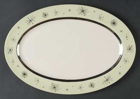 Romance of The Stars Green 13" Oval Serving Platter