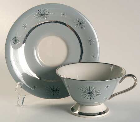 Romance of The Stars Grey Footed Cup & Saucer Set