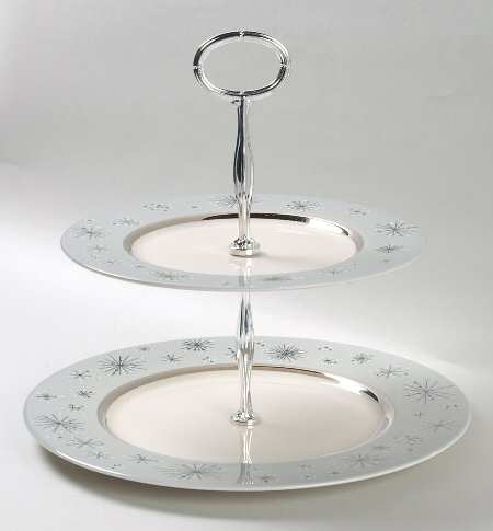 Romance of The Stars Grey 2 Tiered Serving Tray (Dinner & Salad Plate)