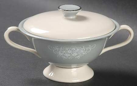 Spanish Lace Grey Sugar Bowl & Lid