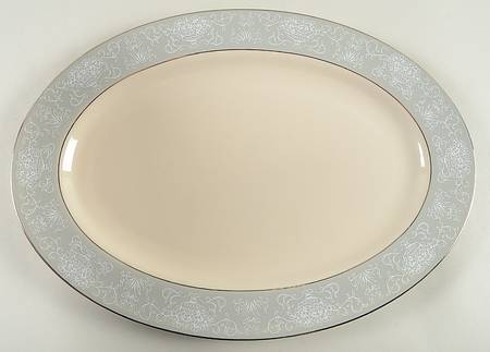 Spanish Lace Grey 15" Oval Serving Platter