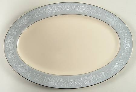 Spanish Lace Grey 13" Oval Serving Platter