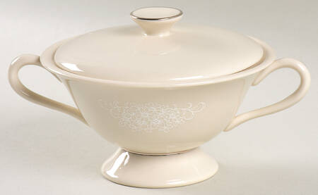 Spanish Lace White Sugar Bowl & Lid