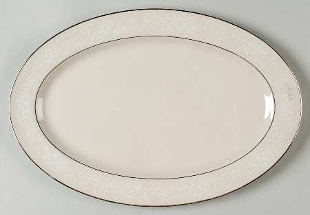 Spanish Lace White 13" Oval Serving Platter