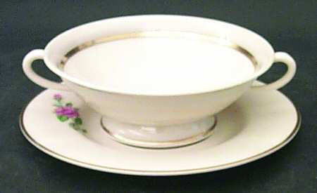 Sweetheart Rose Cream Soup Bowl & Bread Plate/Saucer  Set