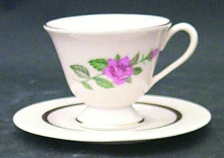 Sweetheart Rose Footed Demitasse Cup & Saucer Set