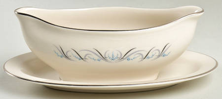 Waltz of Spring (Coupe) Gravy Boat with Attached Underplate