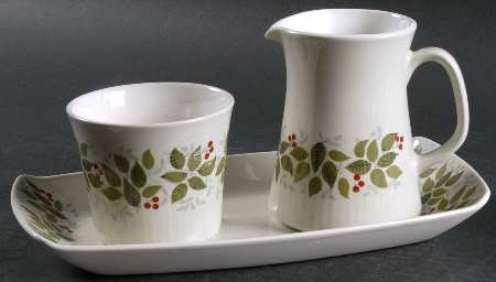 Brazil Creamer & Open Sugar with Tray by Figgjo (Norway)