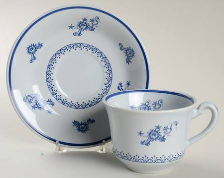 Chelsea Blue Flat Cup & Saucer Set