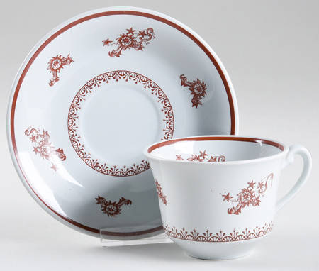 Chelsea Red Flat Cup & Saucer Set