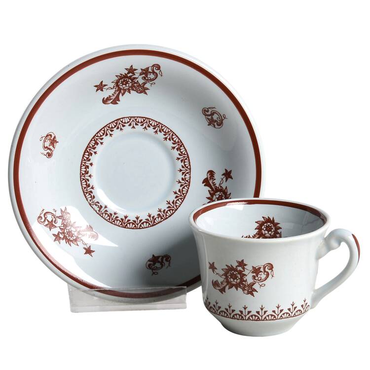 Chelsea Red Flat Demitasse Cup & Saucer Set