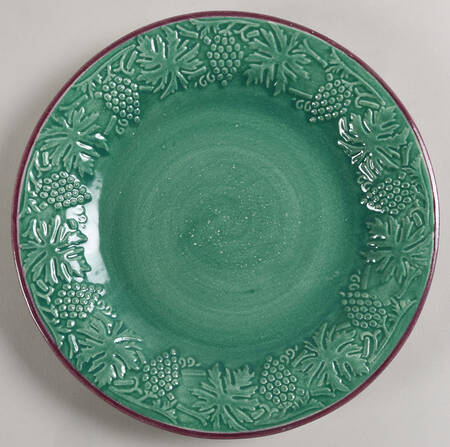 Grape Garland Embossed Leaf Green Salad Plate
