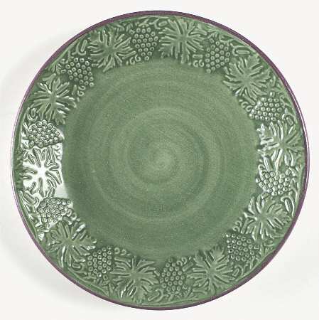 Grape Garland Embossed Leaf Green Salad Plate