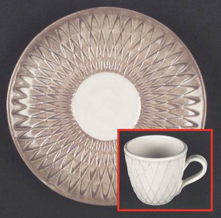 Harlequin Linen and Bone Flat Cup & Saucer Set