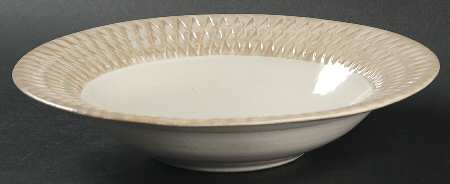 Harlequin Linen and Bone Large Rim Soup Bowl