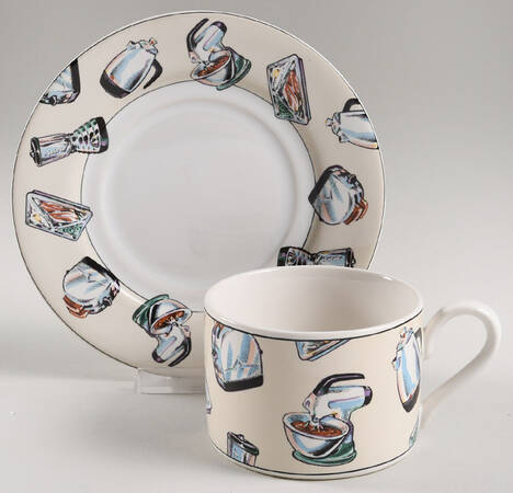 50's Kitchen Flat Cup & Saucer Set