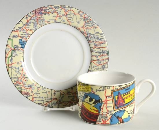 American Roadside Flat Cup & Saucer Set