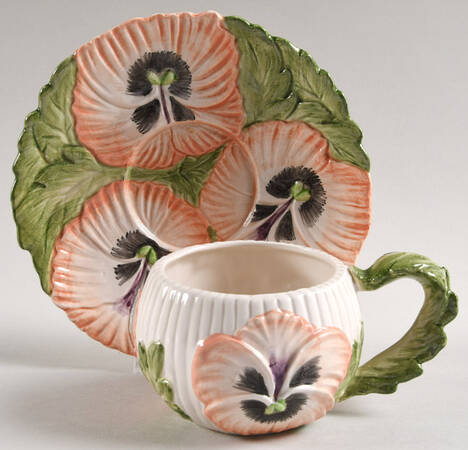 April Flowers Flat Cup & Saucer Set