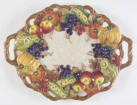Autumn Bounty 17" Oval Serving Platter