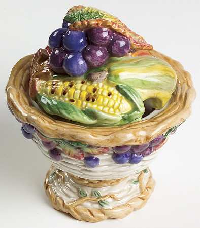 Autumn Bounty Sugar Bowl & Lid