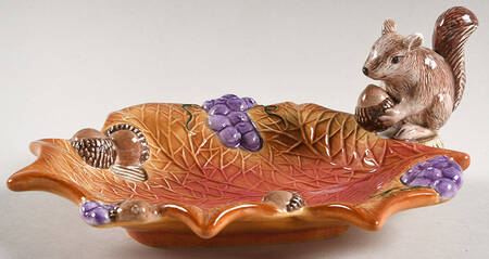 Autumn Woods Figural Open Candy Dish