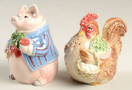 Bacon & Eggs Figural Salt & Pepper Set