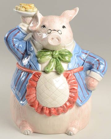 Bacon & Eggs Figural Cookie Jar & Lid