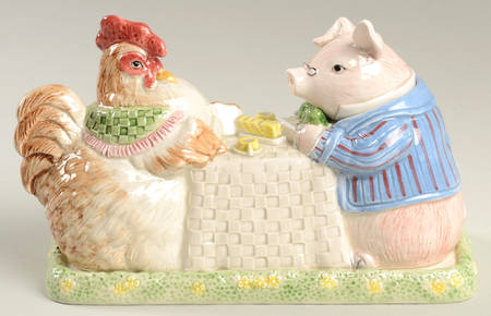 Bacon & Eggs 1/4 Pound Figural Covered Butter