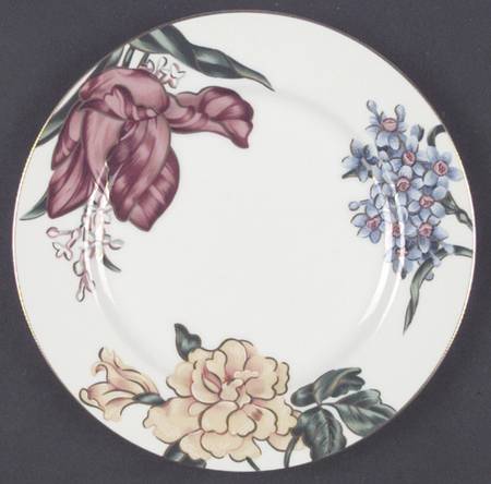 Bariolage Des Fleurs White Salad Plate