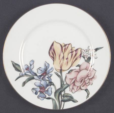 Bariolage Des Fleurs White Bread & Butter Plate