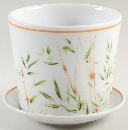 Bamboo Garden 4" Flower Pot with Underplate