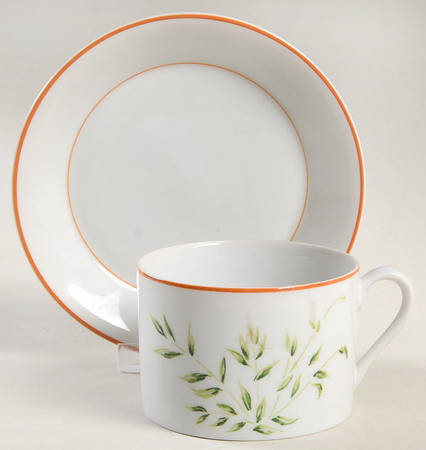 Bamboo Garden Flat Cup & Saucer Set