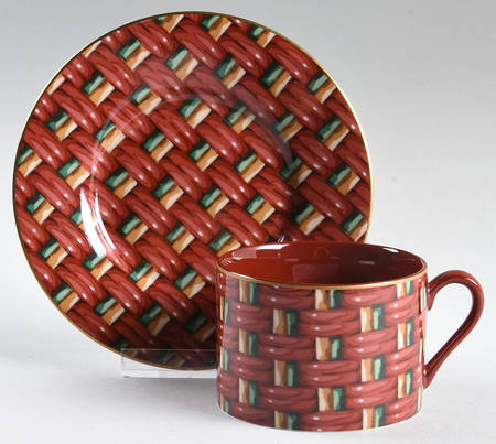 Basketry Flat Cup & Saucer Set