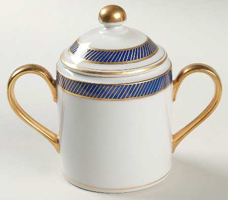 Bordure Bleu Sugar Bowl & Lid