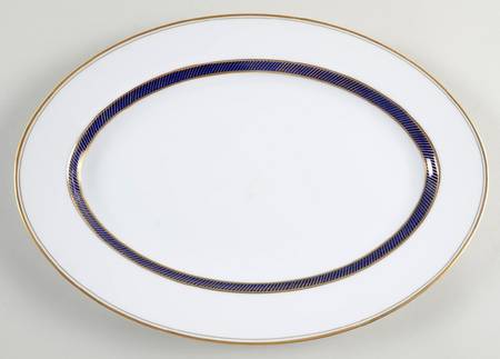 Bordure Bleu 14" Oval Serving Platter