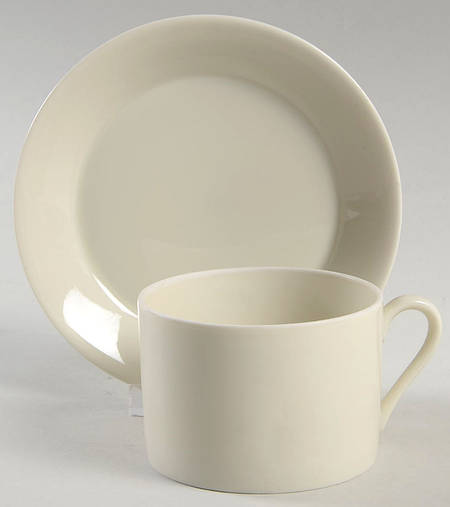 Buff Flat Cup & Saucer Set