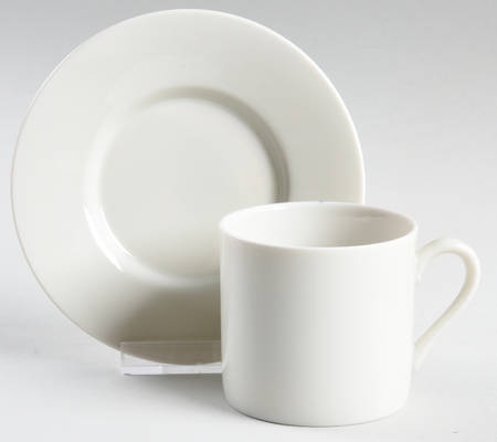 Buff Flat Demitasse Cup & Saucer Set