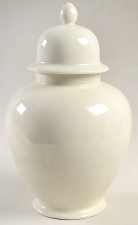 Buff Large Ginger Jar & Lid