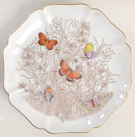Butterfly Garden Scalloped Salad Plate