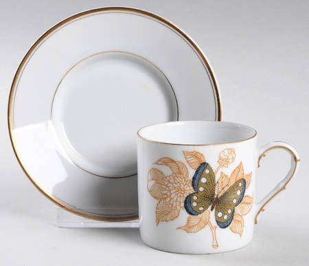 Butterfly Borealis Flat Demitasse Cup & Saucer Set