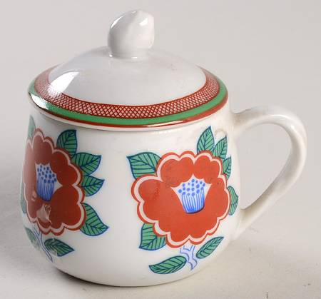 Camellia 2 Pc Pot de Creme w/Lid & Base
