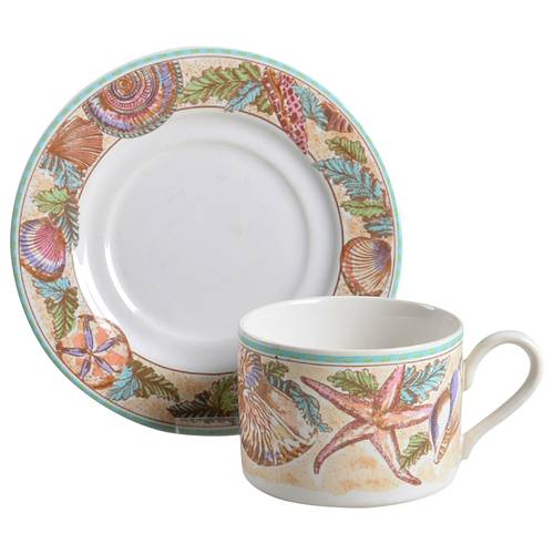 Caribbean Flat Cup & Saucer Set
