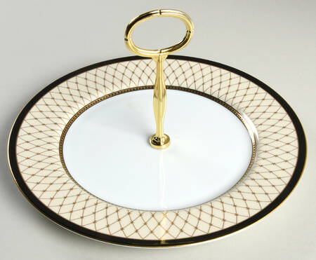 Chaumont Creme Round Serving Plate with Center Handle (Dp) Hc