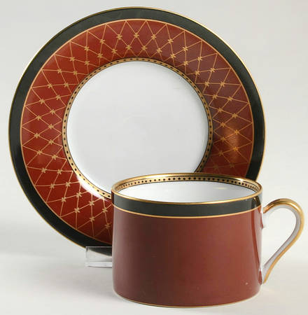 Chaumont Cinnabar Flat Cup & Saucer Set