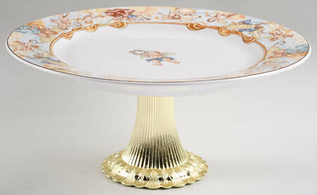 Cherubs Cake Stand with 4"-5" Metal Pedestal  Hc