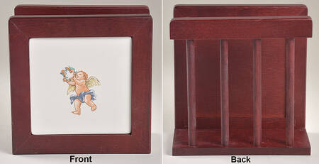 Cherubs 6 1/8" Rosewood Napkin Holder  HC