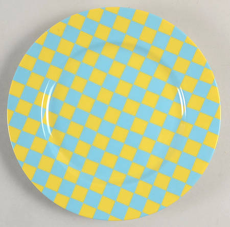 Checks (Aqua on Yellow) by Fitz &amp; Floyd