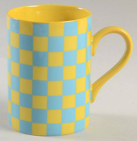 Checks (Aqua on Yellow) Mug